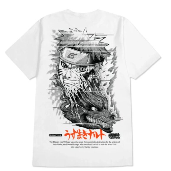 Naruto Shippuden Beast Tee x Primitive Skatewear White Men's Large NWT Unisex - Picture 1 of 2